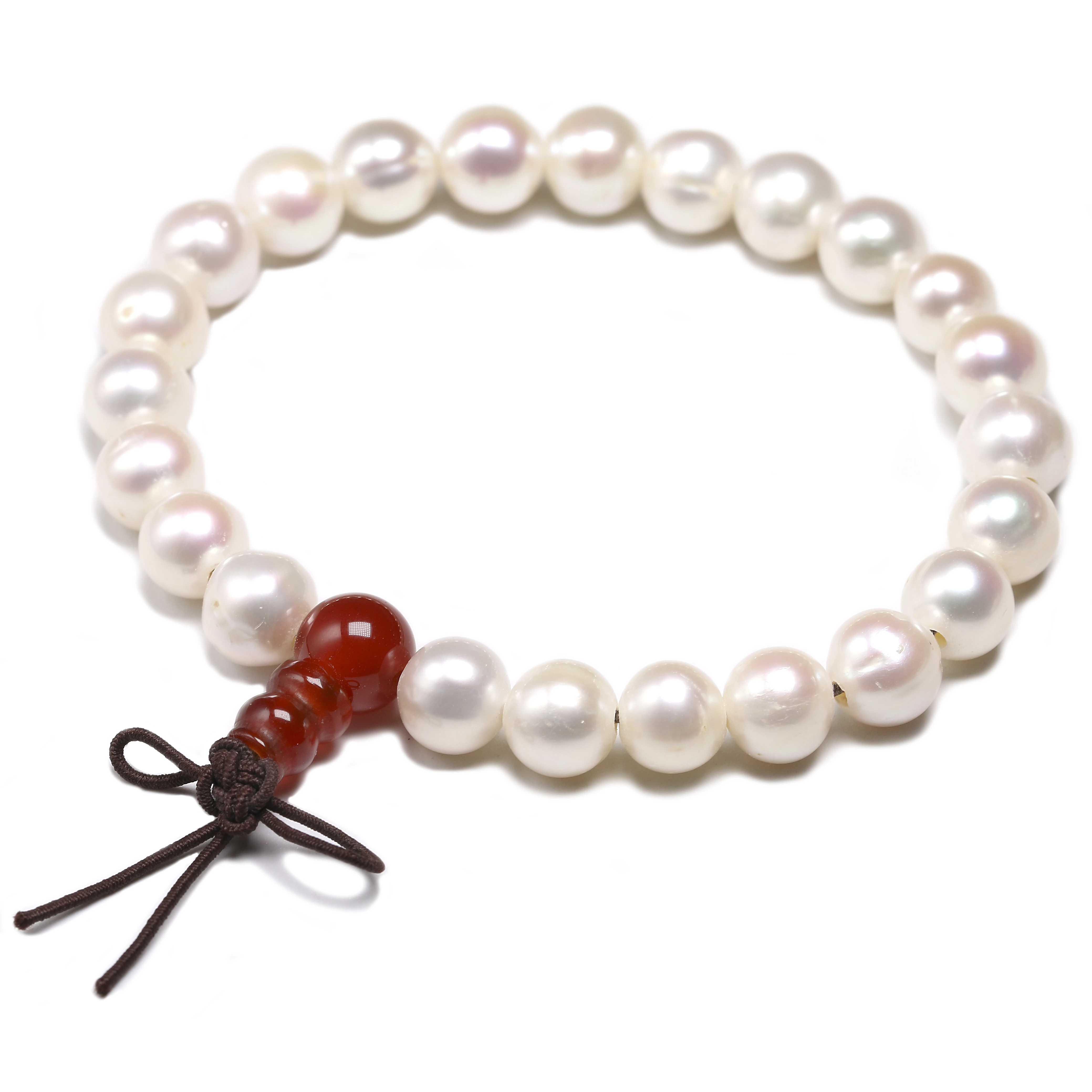 Жемчужный браслет из натурального пресноводного жемчуга и Красного Оникса, очаровательный браслет для женщин, ручной работы, удачные узлы, хорошее ювелирное изделие, вечерние, Подарок на годовщину