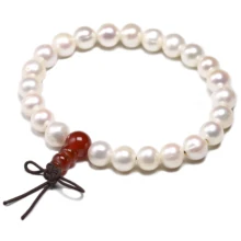 Жемчужный браслет из натурального пресноводного жемчуга и Красного Оникса, очаровательный браслет для женщин, ручной работы, удачные узлы, хорошее ювелирное изделие, вечерние, Подарок на годовщину