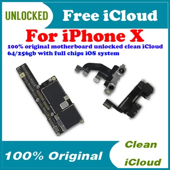 

64gb 256gb Logic Board Clean iCloud unlocked original with.without Face ID for iPhone X motherboard with iOS all function TESTED