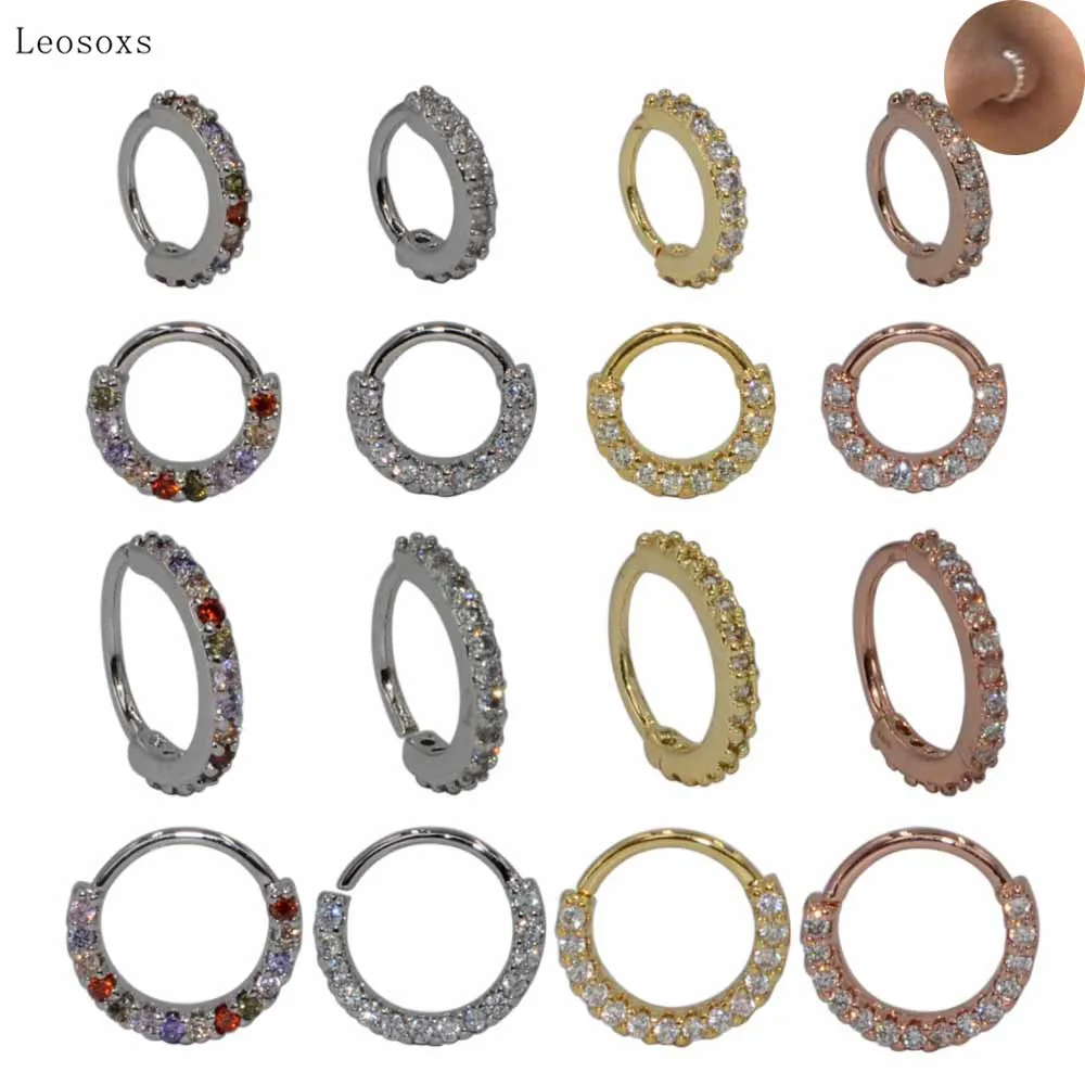 

Leosoxs, изысканное Ювелирное Украшение для пирсинга тела в виде Круга носа с цирконием, 2 шт.