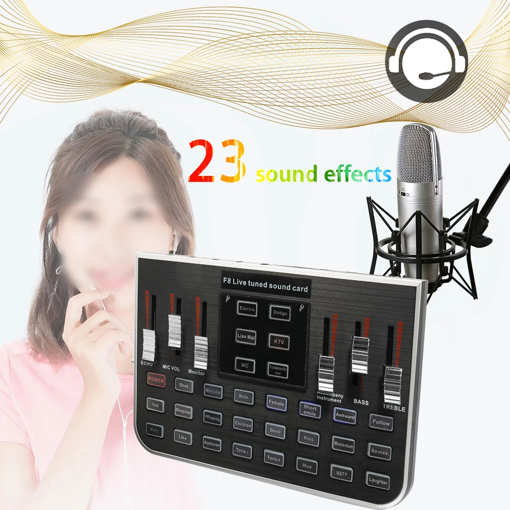 

Studio Audio Mixer Microphone Excellent Quality Voice Music Professional Audio USB Headset Webcast Karaoke Live Sound Card