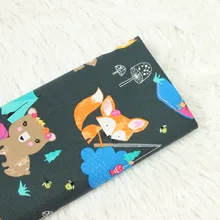 Половина метра эластичная хлопковая ткань с мультяшным животным принтом ручной работы DIY одежды платье Детская ткань хлопок T668