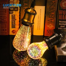 LUCKYLED Led Bulb E27 A60 ST64 G80 G95 G125 3D Decoration Bulb AC 90-265V Retro Light Bulb Lamp Holiday Lights Firework Novelty