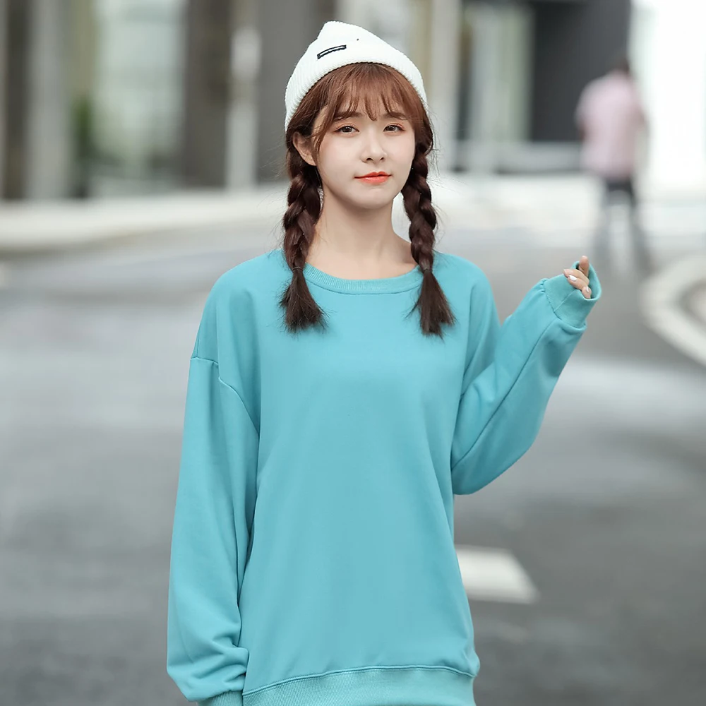 8 Colors Winter Grey Pink  Round Neck Long Sleeve Velvet Warm Sweatshirts Women Korean Black Loose  Female Casual Coat