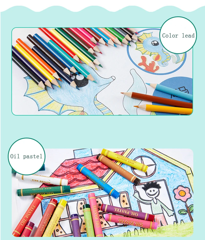 Conjuntos para Crianças Presentes de Aniversário Pintura Criativa Graffiti Pincel Conjunto Moda Crianças Entretenimento Diário Brinquedo Arte 150 Pçs 9 Brinquedos p/ desenhar