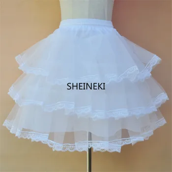 

Children White Petticoat 3 Layers Lace Tutu Tulle Underskirt Flower Girl Dress Short Crinoline Little Girls Kids Underskirt
