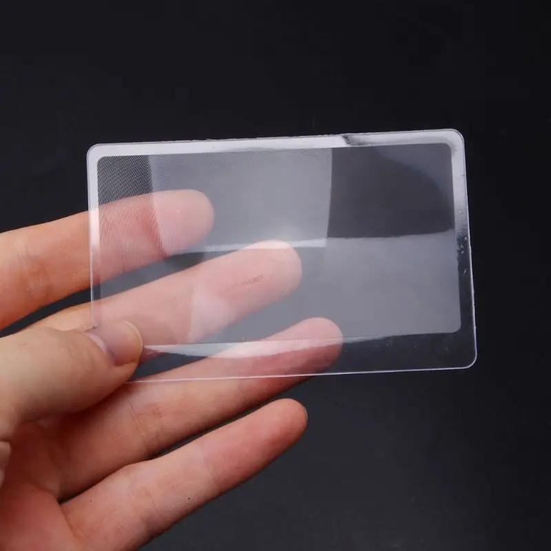 

50Pcs 3X Pocket Wallet Credit Card Size Fresnel Lens Fire Starter and Magnifier B95B