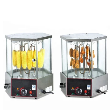 

electric rotary corn roaster/automatic vertical meat ball sausage roaster rotisserie /stainless steel BBQ grill machine