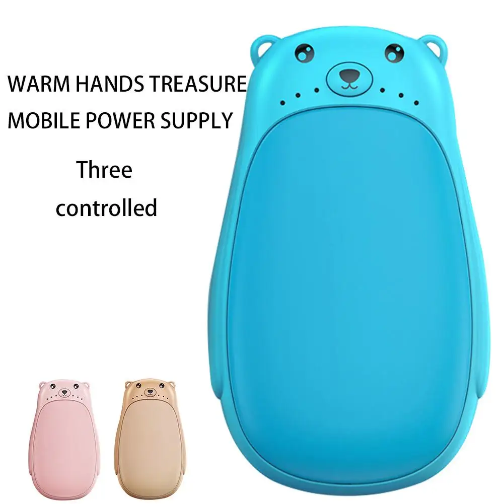 

New 2019 5200mAh 5V Cartoon Cute Bear Portable USB Electric Heater Hand Warmer Charging Mobile Power Heater Mini Heater Warm