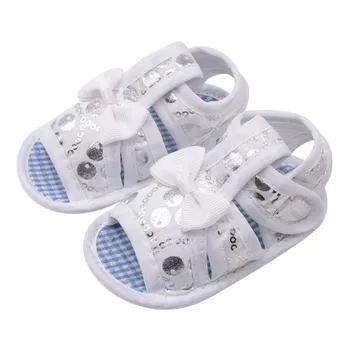 

Summer Newborn Cotton Sandals Baby Girl Hollow Printed Soft-Soled Dress Sandals Children's Princess baby shoes