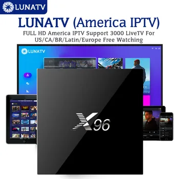 

12 months LUNATV US Canada brazil Latin IPTV X96 Android 6.0 Smart TV Box S905X French Sweden Arabic SET Top Box
