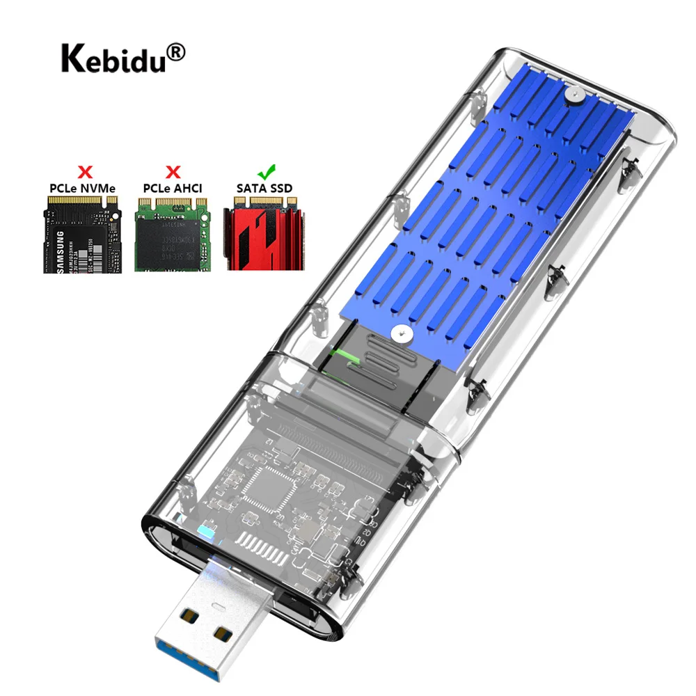 HDD 박스 M2 SSD 케이스 NVME/SATA 섀시 M.2 To USB 3.0 SSD 어댑터, NVME PCIE NGFF ...