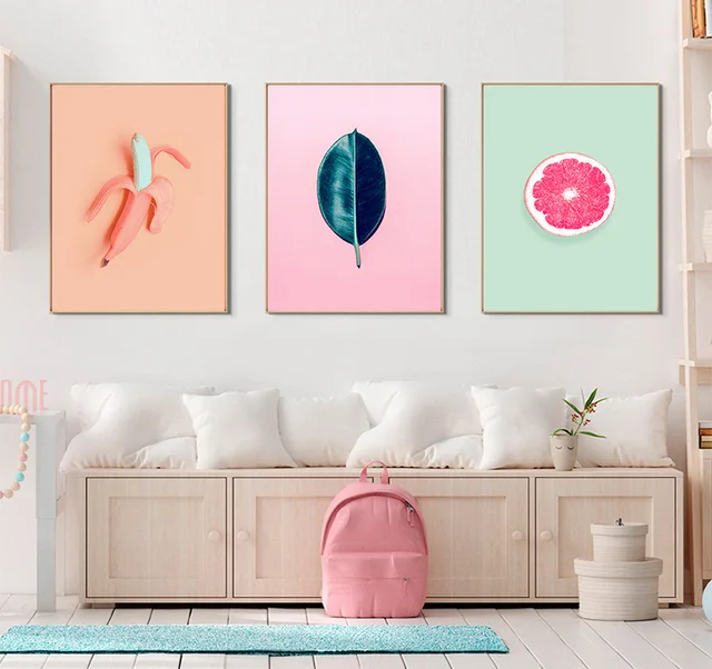 Nordic Fresh Fruit Plants Picture Wall Art Flower Pineapple Cactus Home Poster HD Print Modular Canvas Painting For Living Room 2