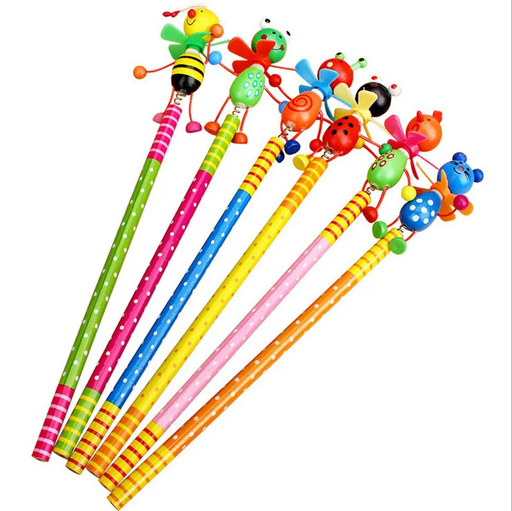 12pcs 풍차 동물 인형 디자인 비 독성 리드 무료 나무 연필 학교 학생 쓰기 상/HB/drawingwholesale