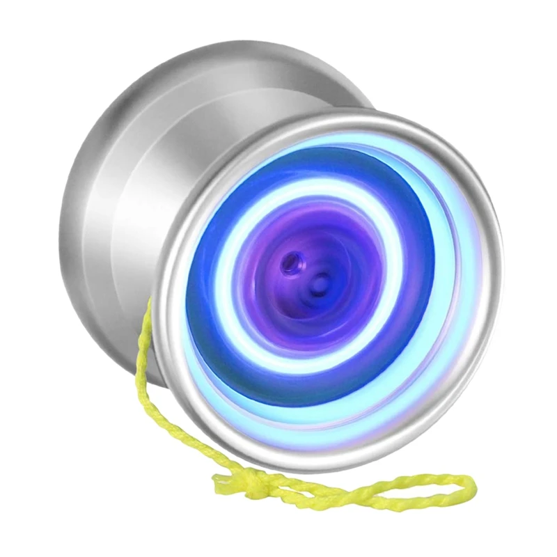 Волшебный yoyo Y02-Aurora светильник yoyo, профессиональный не реагирующий yoyo, сплав yoyo с синим Led светильник s мяч с сумкой перчатки 5x веревки