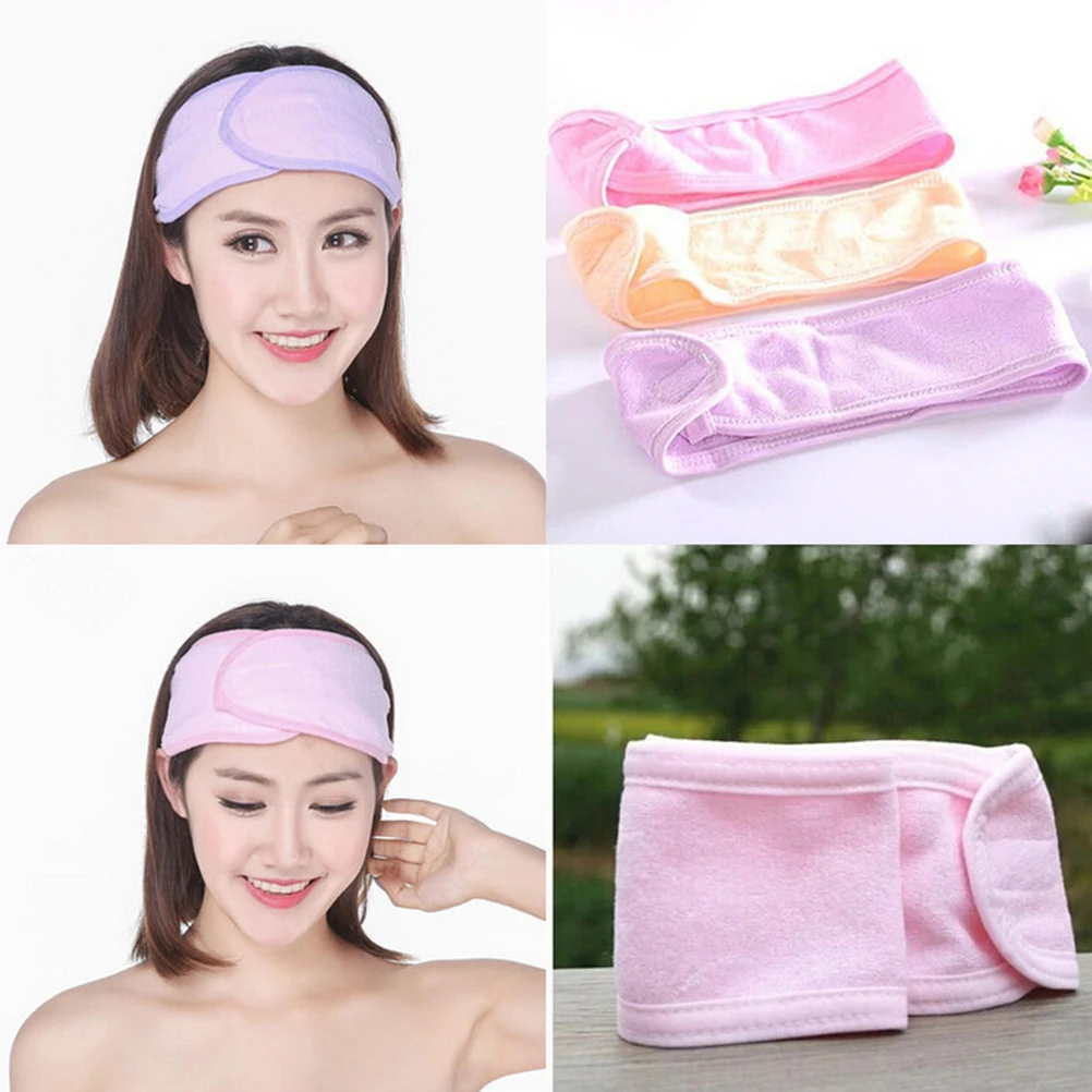 

1Pc Make Up Wash Face Cosmetic Headband Pink Spa Bath Shower Hair Band Accessories