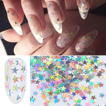 

1 Box Nail Star Glitters Sequins AB Colors Flakes Sparkly 3D Pigments Nails Decoration for Art Accessories