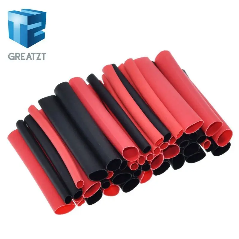 Heat Shrink Tubing 1set=150 PCS 7.28m Black And Red 2:1 Assortment Heat Shrink Tubing Tube Car Cable Sleeving Wrap Wire Kit