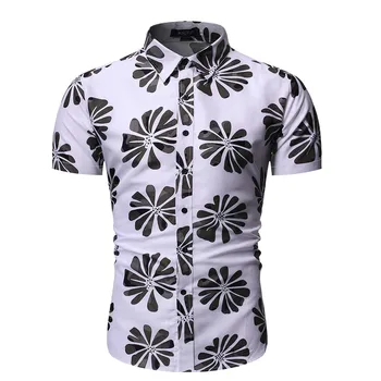 

2020 New Fashion Men Hawaiian Shirt Beach Flower Party Summer Holiday Fancy Tops Short Sleeve Shirts
