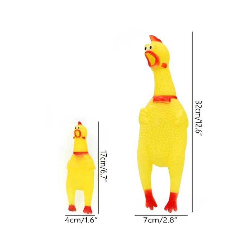 32/17 см Детские Шутки Новинка резиновая домашних животных выдавленный сок игрушка для собаки в форме желтый звуковая Кричащие Shrilling куриный забавные игрушки для детей