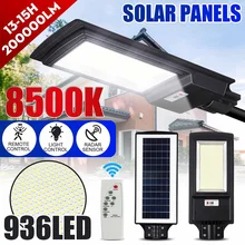 150 Вт 300 Вт Светодиодный уличный фонарь на солнечной батарее 2835smd радарный датчик супер яркий 436 светодиодный/936 светодиодный Солнечный фонарь для площади и пути 5000-6000K