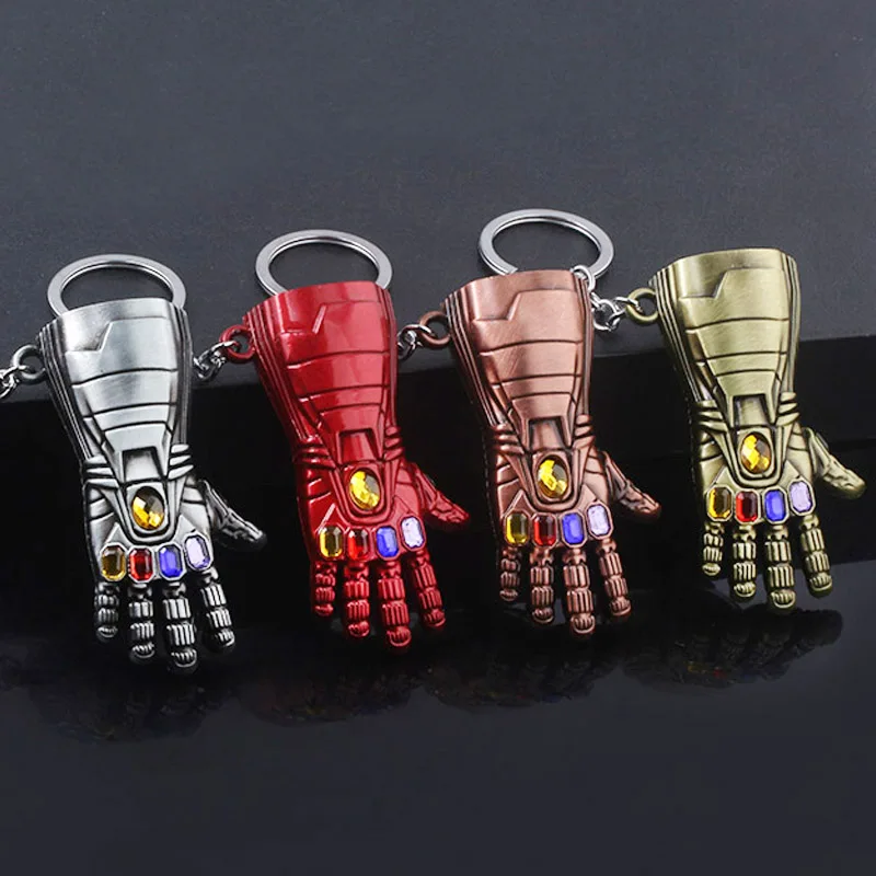 

SG 4 Colors Iron Man Glove Gauntlet Model Keychain The Avengers 4 Thor Keychain Pendant Keyring For Men Women Movie Jewelry