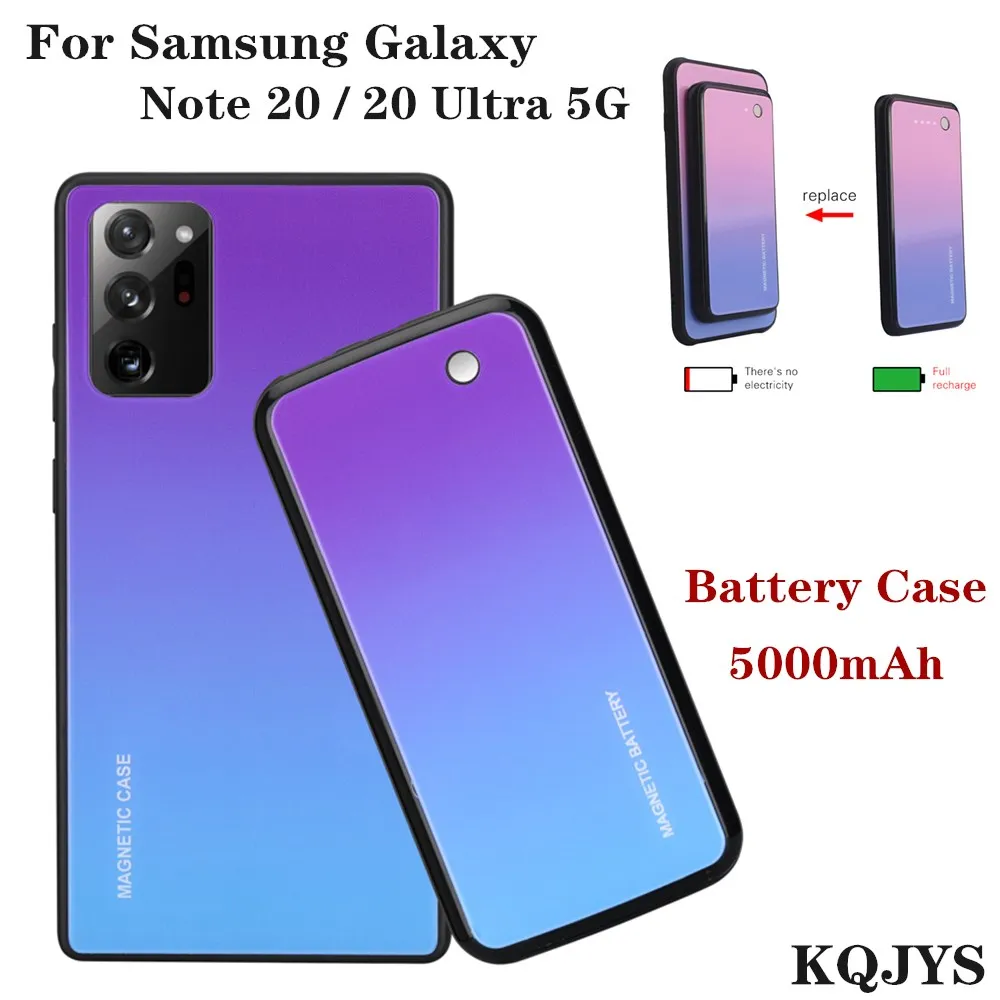 

Tempered Glass PowerBank Case For Samsung Galaxy Note 20 Ultra 5G Battery Case Magnetic Battery Charger Cases For Galaxy Note 20