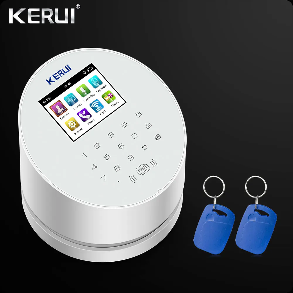 KERUI W2 WiFi GSM PSTN с RFID система охранной сигнализации для дома Wifi сигнализация TFT цветной ЖК-дисплей ISO Android приложение управление Rfid карта