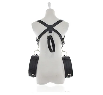 Thigh Restraint Straps Sling Leg Spreader Open Restraint Belt Bondage Harness with Wrist Cuffs BDSM Sex Position Aid Adult Toys 3