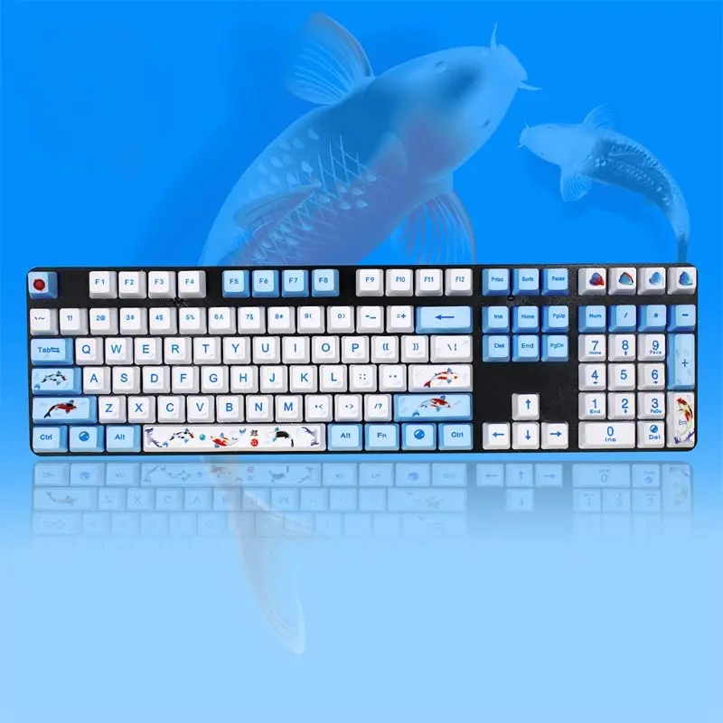 1 Набор сменных OEM PBT 108 ключей Keycaps краситель сублимация Koi Fish Keycap для Readson GANSS IKBC