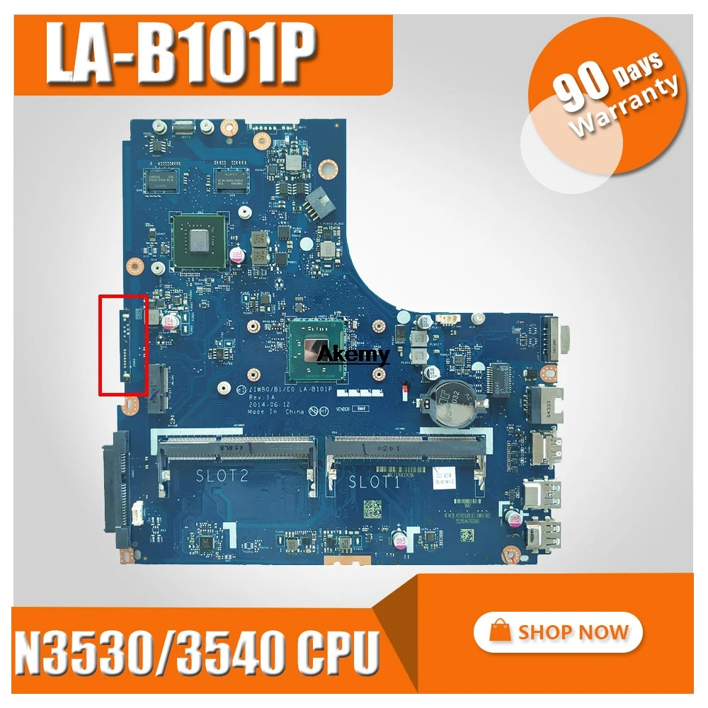 

Free Shipping NEW Tested mainboard for lenovo B50-30 LA-B101P Notebook motherboard with N3530 N3540 cpu