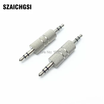 

100pcs/lot 3.5mm Stereo Male Plug to Male Plug Audio Adapter 3.5 Jack Headphone Coupler Converter Professional Connector