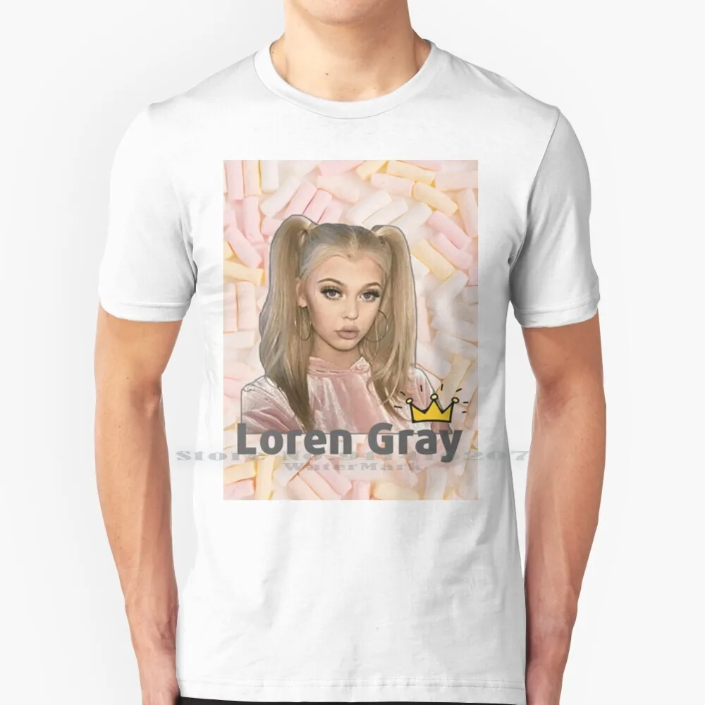 Loren Maglietta Qeen Grigia 100% Puro Cotone Loren Grigio Qeen Cool I Love Loren Grigio Qeen