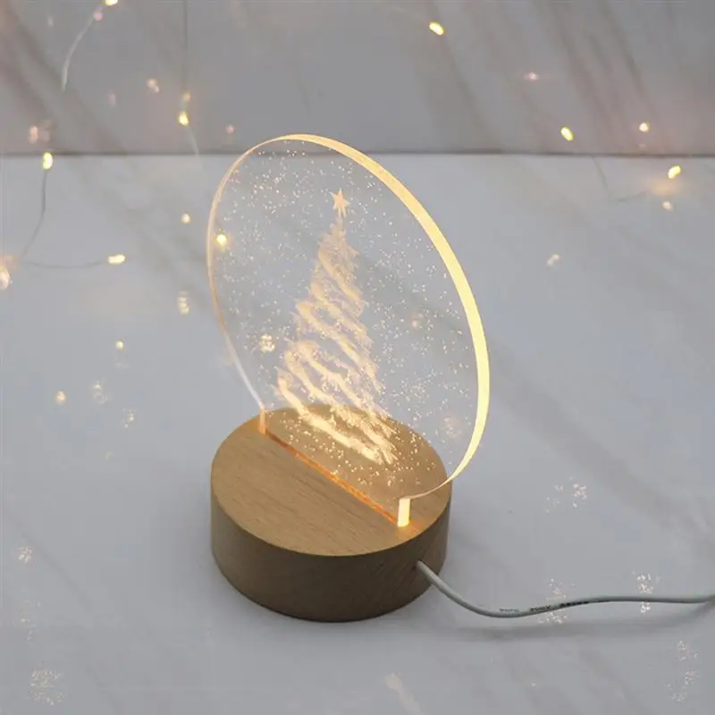 3D Рождественская елка светильник s светодиодный ночной Светильник декоративные настольные лампы для Спальня детской комнаты(теплый белый свет, USB переключатель