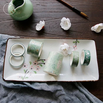 

6pcs/set Vintage Gold Foil Washi Tape Set Daily life DIY Masking Tape Scrapbooking Decorative Adhesive Journal Supplies