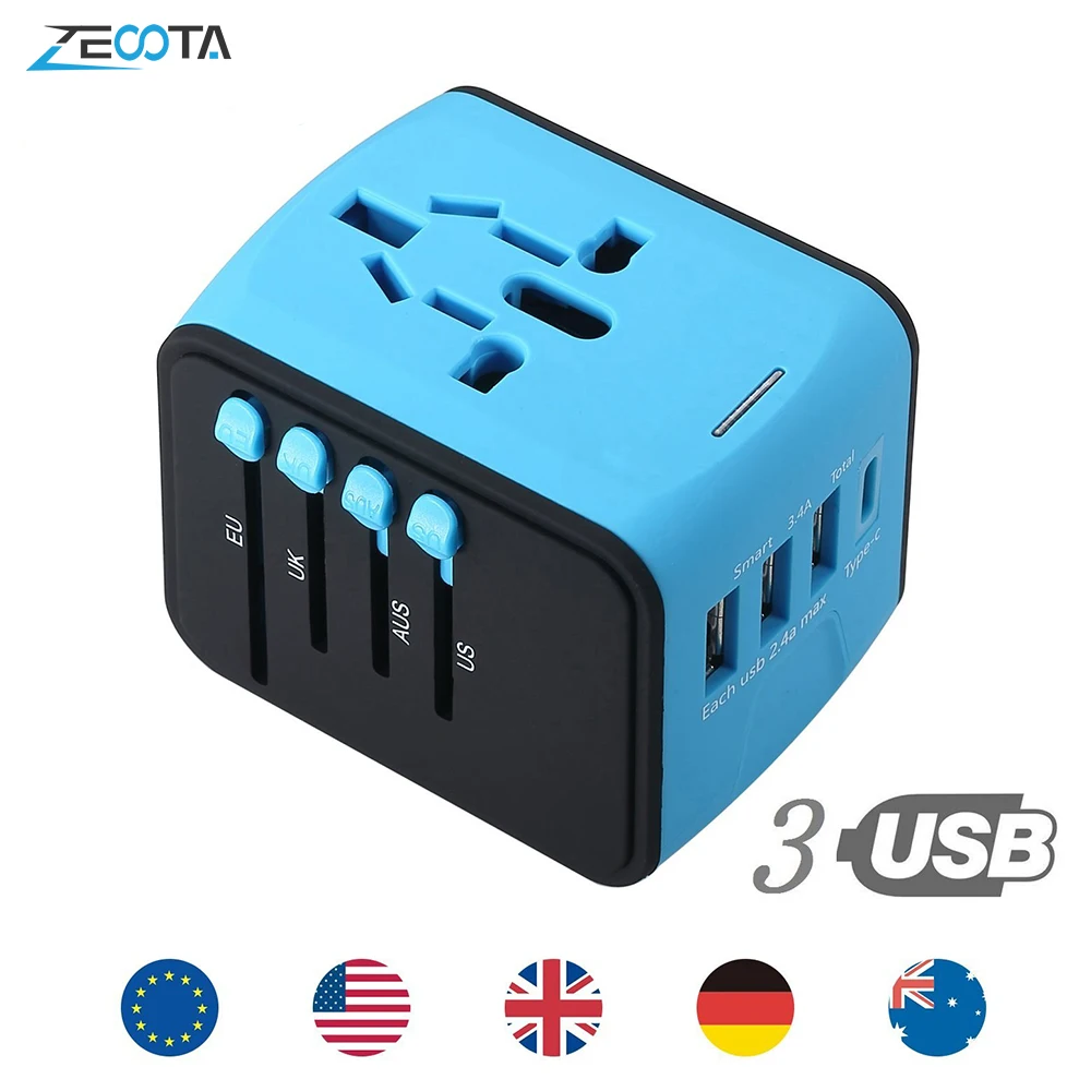 Travel AC Power Wall Charger Adapter Plug Converter Universal USB Ports 2.4A