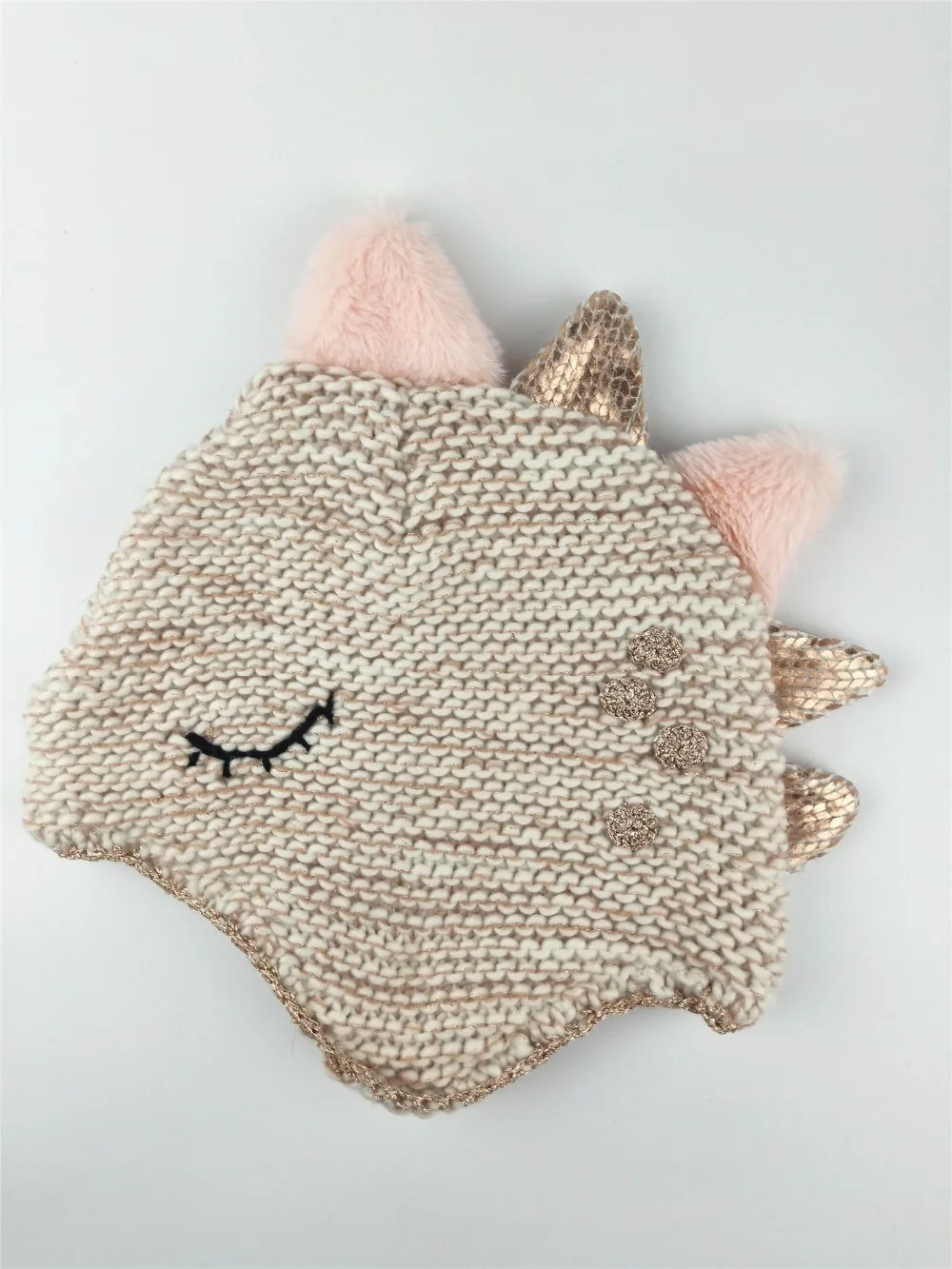 Scsech New Dinosaur Baby Outerwear Kids Warm Plush Autumn And Winter Children Baby Boy Girl Knitted Wool Hat Earmuffs Hat HAC01 (3)