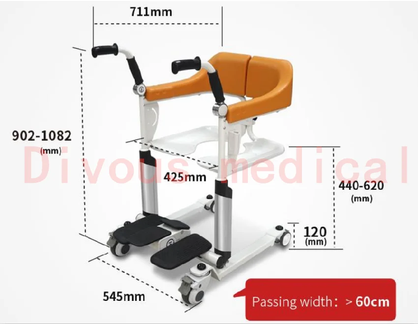 Good Choice Transfer Wheelchair Toilet Chair For Older Adult Walker Disability Assistance Equipment 2