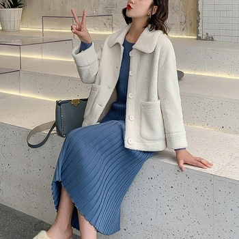 

Elegant faux fur Solid Color Jacket Women Fashion 2019 Autumn Winter Single Breasted Thick Warm Coat Soft Short Jackets Female