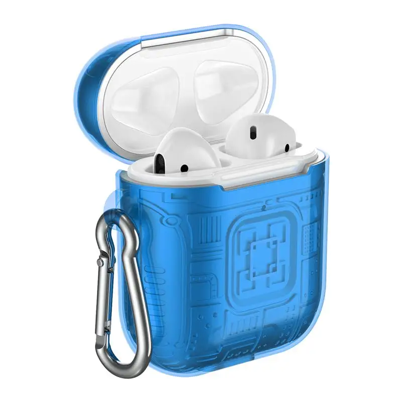 

High Tech Shape Hard Cover PC TPU Earphone Protective Case For Apple AirPods 2 Double Layers Shockproof with Buckle