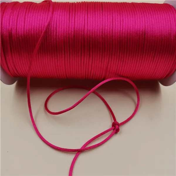 10Meters Braided Macrame Silk Macrame Cord Rope Thread Wire 2MM DIY Chinese Knot Satin Bracelets Making Findings Beading 