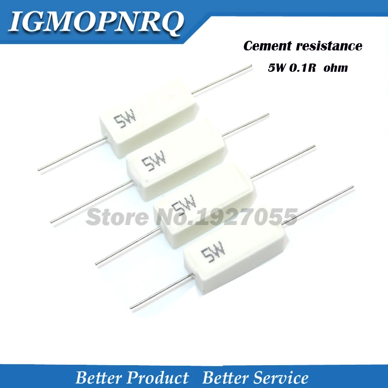 

Цементный резистор высокого качества 5 Вт 0,1 5% Ом, сопротивление 0,1 ОБ 5% Ом 5 Вт R, новый цементный резистор, 10 шт.