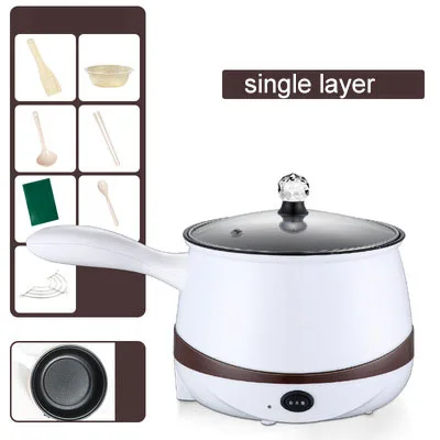 Single layer 110 В/220 В многофункциональная электрическая плита нагревательная сковорода электрокастрюля машина горячий горшок яйца суп Пароварка Мини рисоварка - Цвет: Single layer