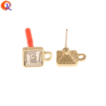 

Cordial Design 100Pcs 8*11MM Jewelry Accessories/DIY Making/Rhinestone Earrings Stud/Square Shape/Hand Made/Earring Findings