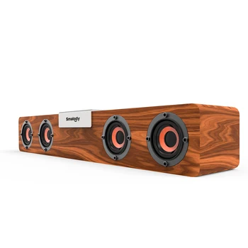 

SMALODY SL-90H Wooden Bluetooth 5.0 Speaker Soundbar Wireless Subwoofer 5W*4 Loudspeakers Supporting TF Card Expansion FM Mode