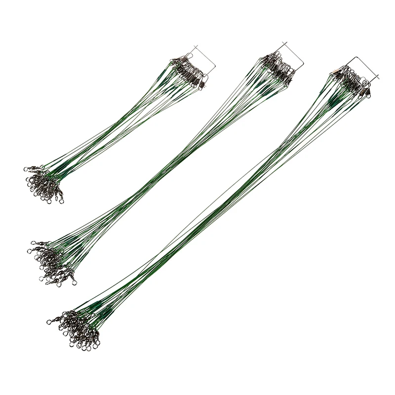

Hot HG-60Pcs 15/20/25cm Fishing Lure Trace Wire Leader Swivel Tackle Steel Spinner