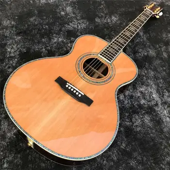 

Solid cedar top OM style acoustic guitar,Ebony fingerboard,Rosewood back and sides acoustic electric guitars,Free shipping