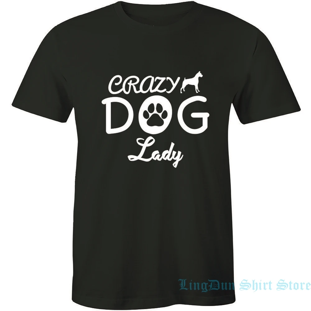Женская футболка Crazy Dog-Собачка-Мопс Lover-милый Бульдог Love-men Мужская wo 100% хлопок