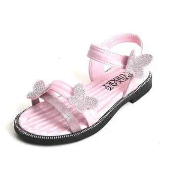 

New Girls Sandals Flat Heel Sandals Kids Girls Spring Summer Little Kids Shoes Princess Dress Bow Fashion Sandal Teenage Girls