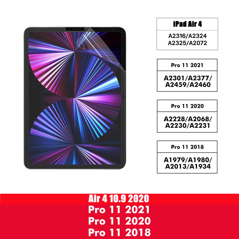 3d Full Cover Screen Protector For iPad Pro 11 2021 12.9 12 9 for iPad Air 4 8th 7th iPad Mini 6 4 5 10.2 Air 3 10.5 Pet Film tablet pillow stand Tablet Accessories